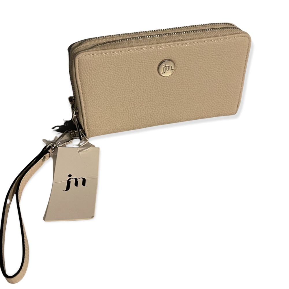 JM Collection Beige Wristlet Wallet